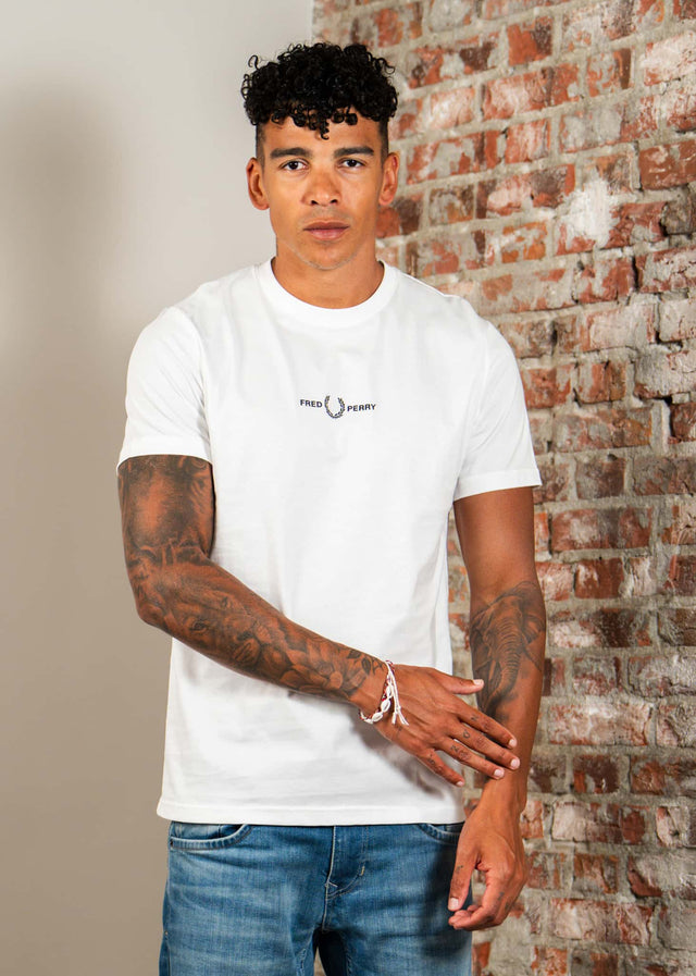 Fred Perry T-Shirts Embroidered t-shirt - white