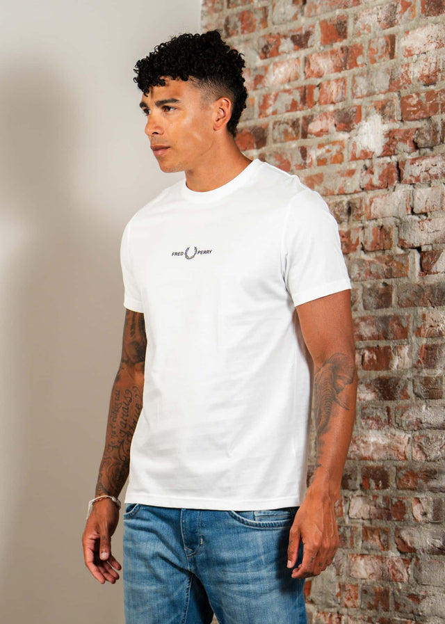 Fred Perry T-Shirts Embroidered t-shirt - white
