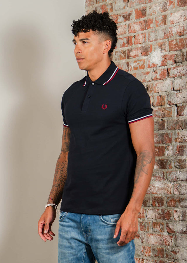 Fred Perry Poloshirts Twin tipped fred perry shirt - navy snow white burnt red