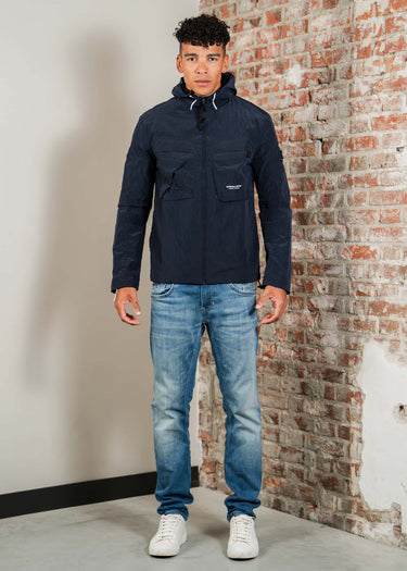 Marshall Artist Jassen Sicuro hooded overshirt - navy
