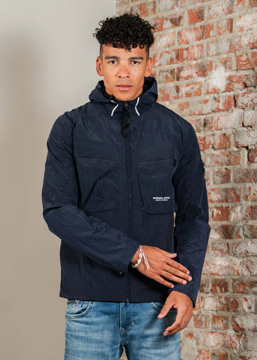 Marshall Artist Jassen Sicuro hooded overshirt - navy