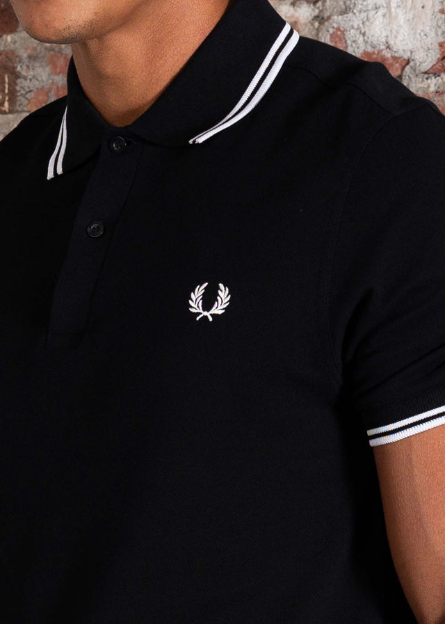 Fred Perry Poloshirts Twin tipped fred perry shirt - black white white