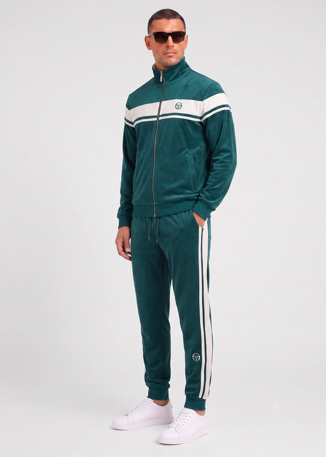 Sergio Tacchini Hosen Damarindo velour tracktop - pineneedle