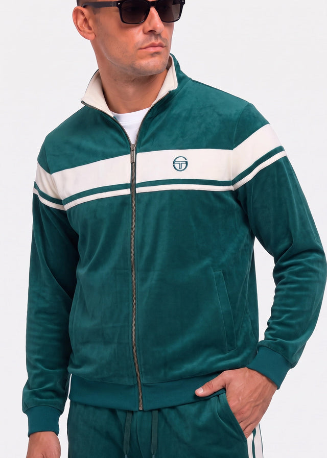 Sergio Tacchini Hosen Damarindo velour tracktop - pineneedle