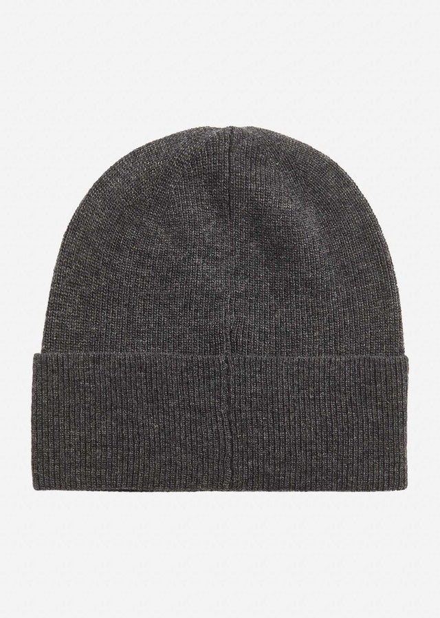 Lyle & Scott Mützen Lambswool blend ribbed beanie - charcoal marl