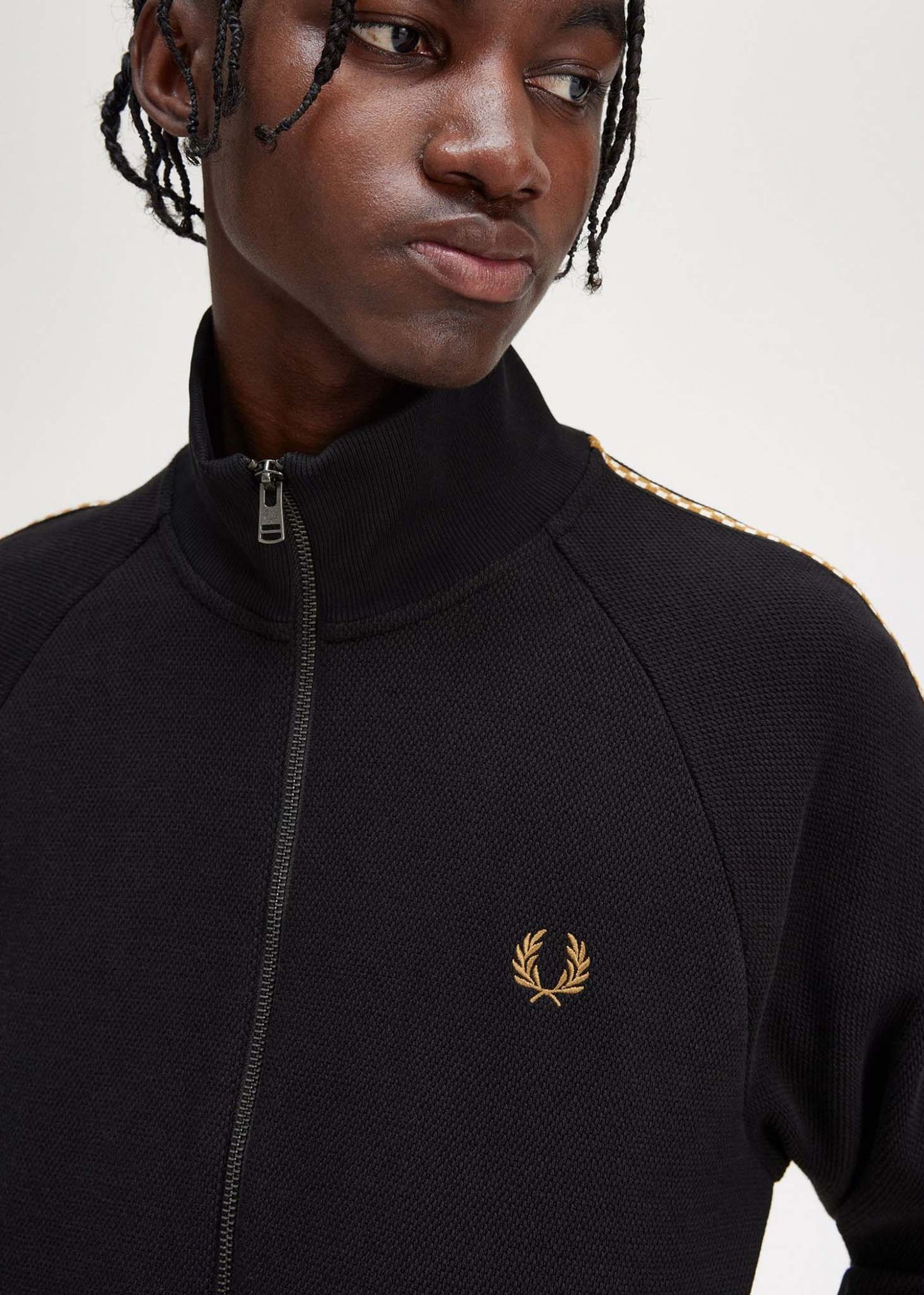 Fred Perry Vesten Chequerboard tape jacket - black