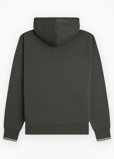 Fred Perry Sweatjacken Hooded zip through sweatshirt - field green oatmeal