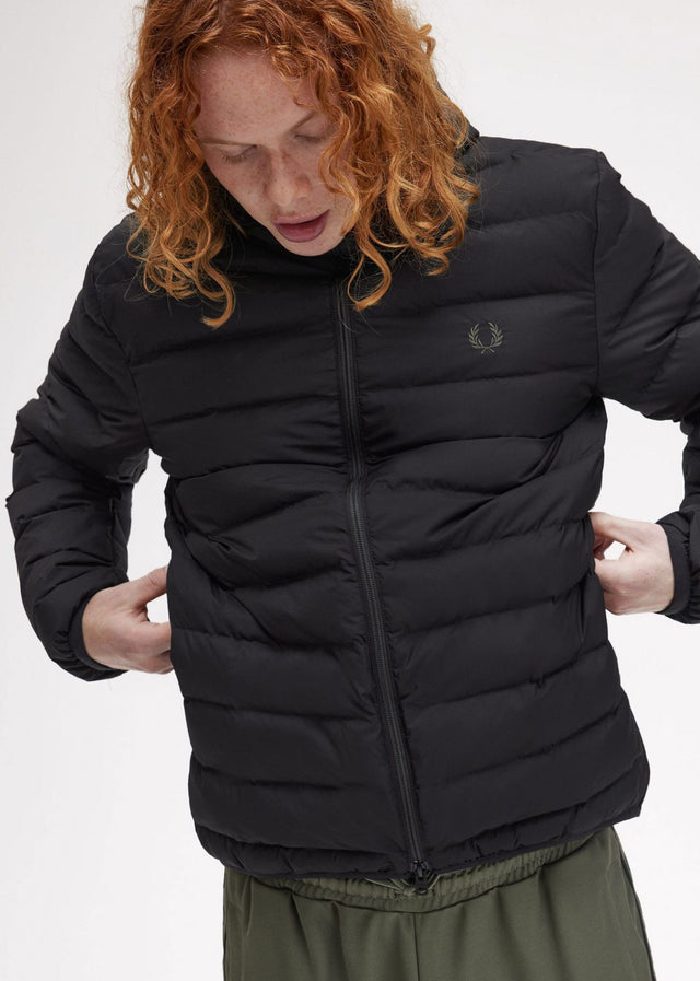 Fred Perry Jacken Hooded insulated jacket - black