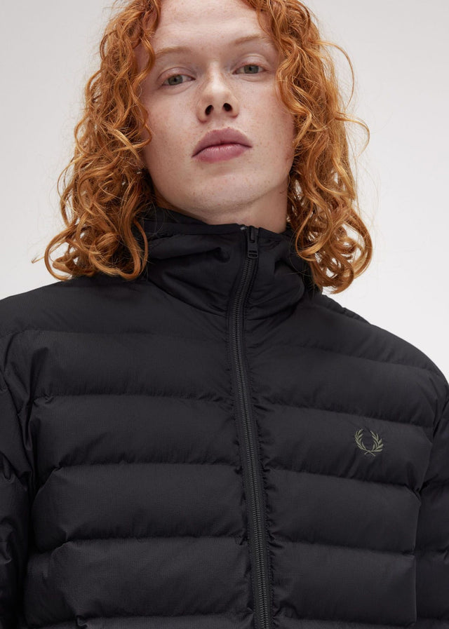 Fred Perry Jacken Hooded insulated jacket - black