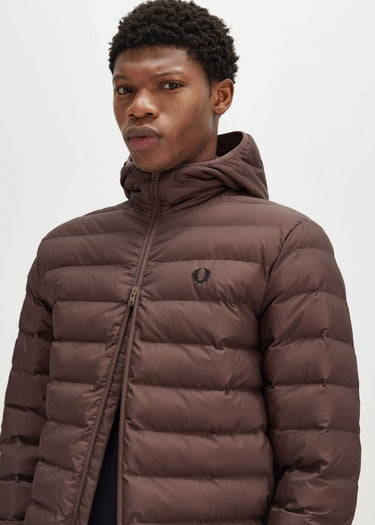 Fred Perry Jassen Hooded insulated jacket - carrington-road-brick