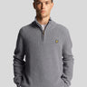 Lyle & Scott Truien Ribbed quarter zip jumper - mid grey marl
