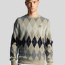 Lyle & Scott Truien British argyle crew neck - cove
