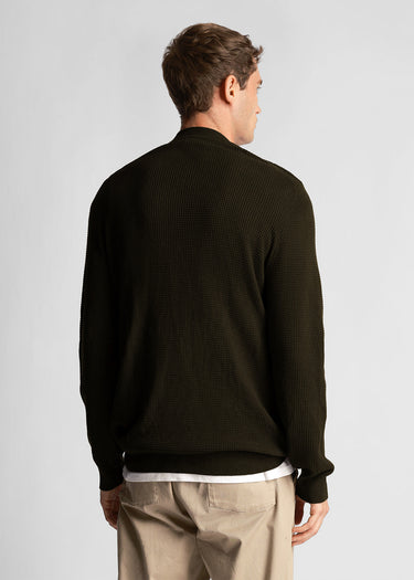 Lyle & Scott Truien Grid knit crew neck jumper - mountain moss