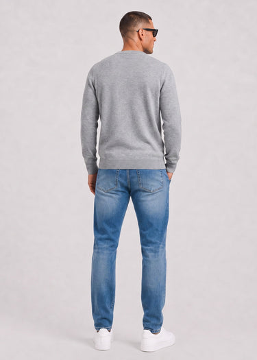 Lyle & Scott Truien Cotton merino crew neck jumper - mid grey marl