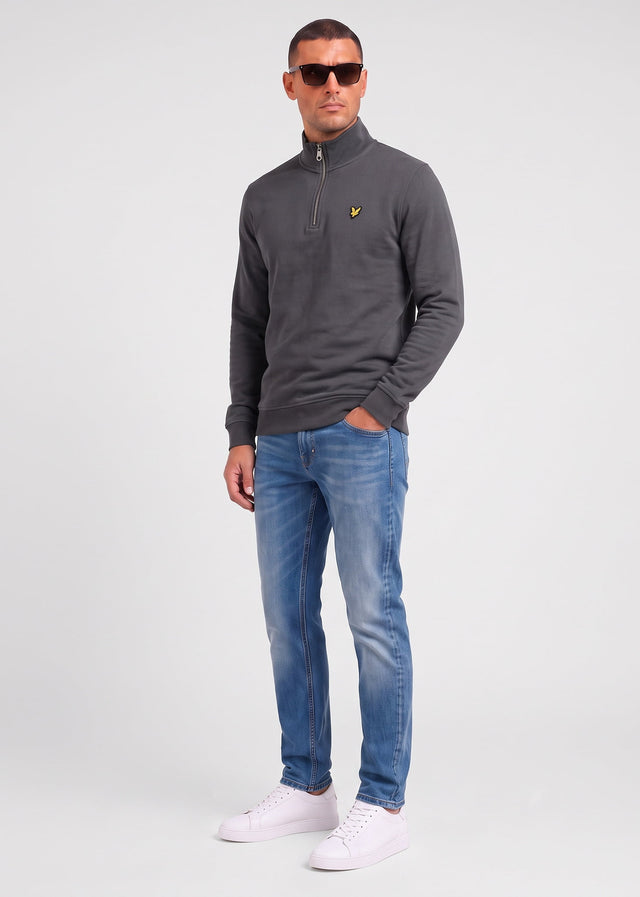 Lyle & Scott Pullover Loopback quarter zip sweat - gunmetal
