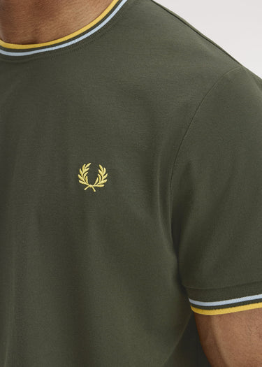Fred Perry T-shirts Twin tipped t-shirt - hunting green light ice lemon barley