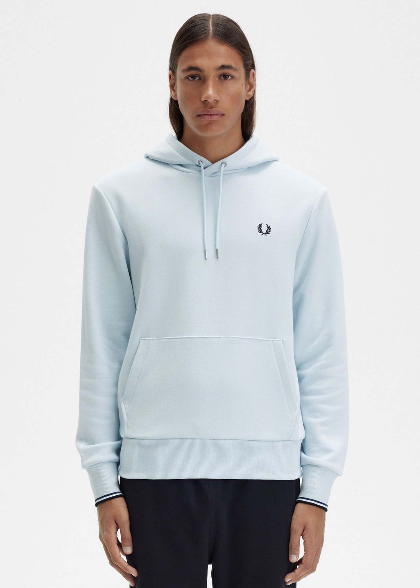 Fred Perry Hoodies Tipped hooded sweatshirt - light ice