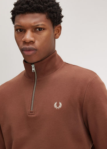 Fred Perry Truien  Half zip sweatshirt - whisky brown porridge marl