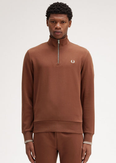Fred Perry Truien  Half zip sweatshirt - whisky brown porridge marl