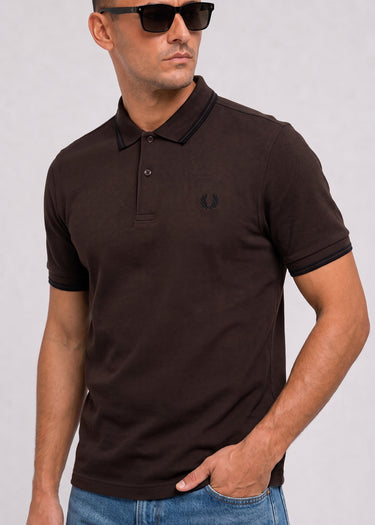 Fred Perry Polo's Twin tipped polo - rich brown black
