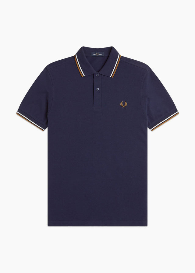 Fred Perry Poloshirts Twin tipped polo - twilight navy snow white dark caramel