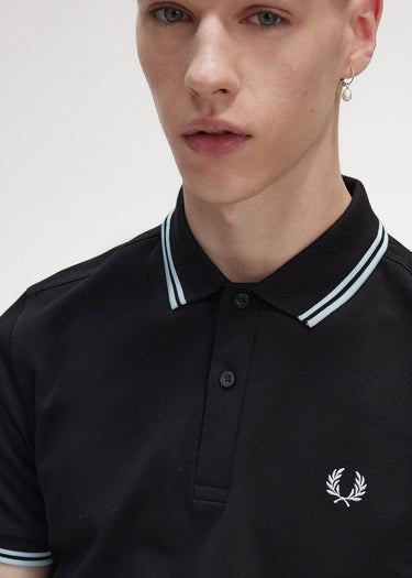 Fred Perry Polo's Twin tipped fred perry shirt - black light ice