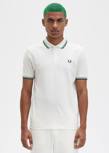 Fred Perry Polo's Twin tipped fred perry shirt - ecru fp green navy