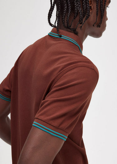 Fred Perry Polo's Twin tipped fred perry shirt - whisky brown deep mint