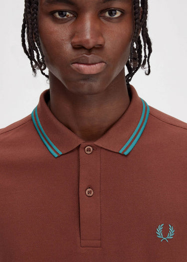 Fred Perry Polo's Twin tipped fred perry shirt - whisky brown deep mint