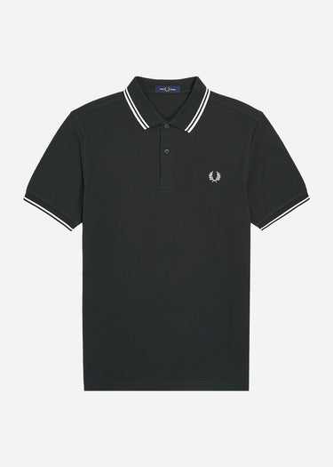 Fred Perry Polo's  Twin tipped fred perry shirt - night green snow white snow white