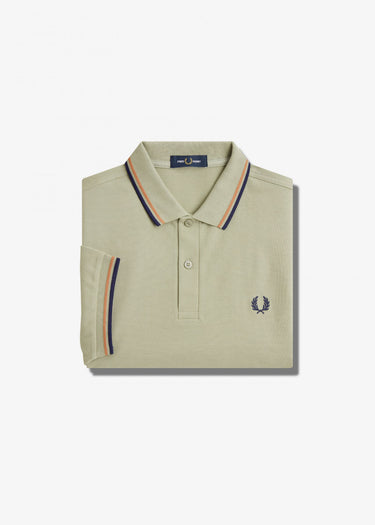 Fred Perry Polo's Twin tipped fred perry shirt - seagrass light rust french navy