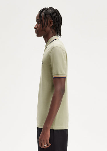 Fred Perry Polo's Twin tipped fred perry shirt - seagrass light rust french navy