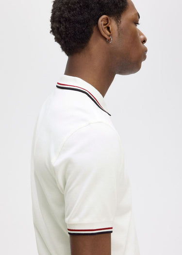 Fred Perry Polo's Twin tipped fred perry shirt - snow white burnt red navy