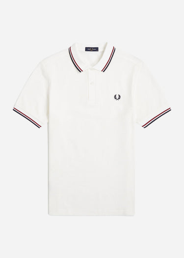 Fred Perry Polo's Twin tipped fred perry shirt - snow white burnt red navy