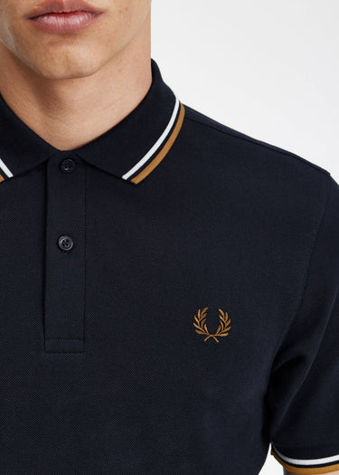 Fred Perry Polo's Twin tipped Fred Perry shirt - navy snow white shsto