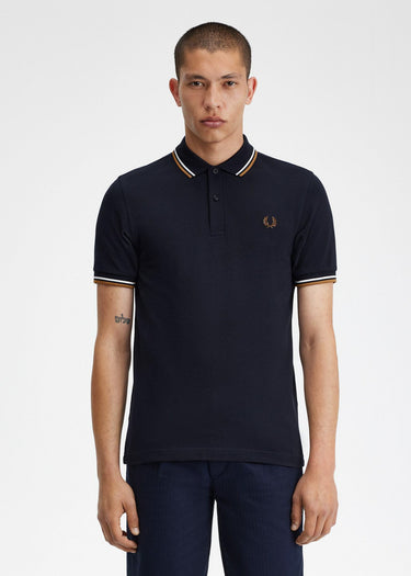 Fred Perry Polo's Twin tipped Fred Perry shirt - navy snow white shsto