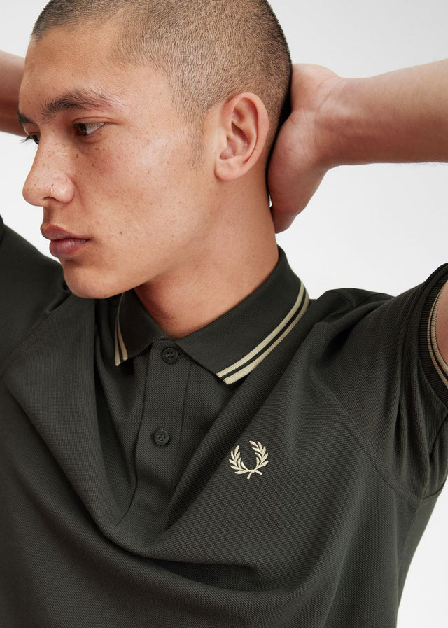 Fred Perry Poloshirts Twin tipped fred perry shirt - field green oatmeal