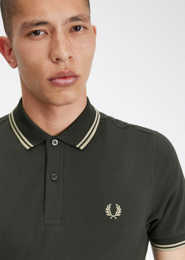 Fred Perry Poloshirts Twin tipped fred perry shirt - field green oatmeal