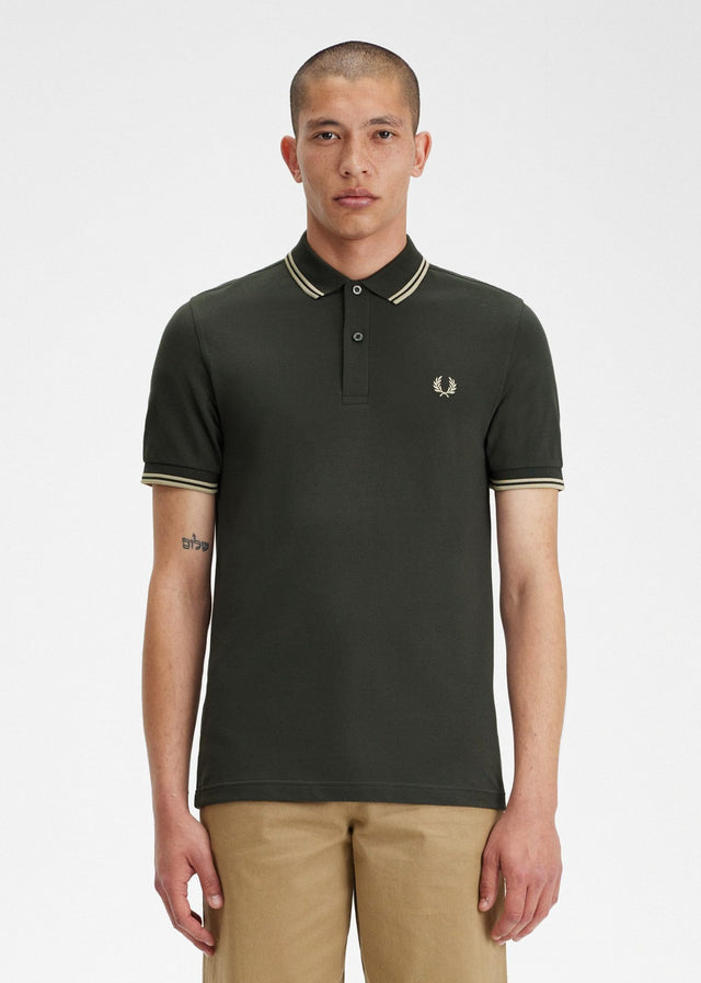 Fred Perry Poloshirts Twin tipped fred perry shirt - field green oatmeal