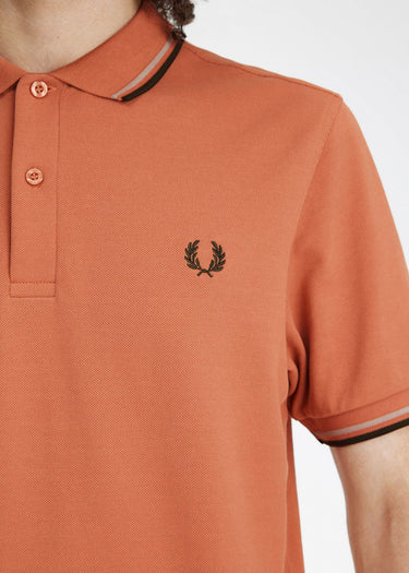 Fred Perry Polo's Twin tipped Fred Perry shirt - light rust warm green