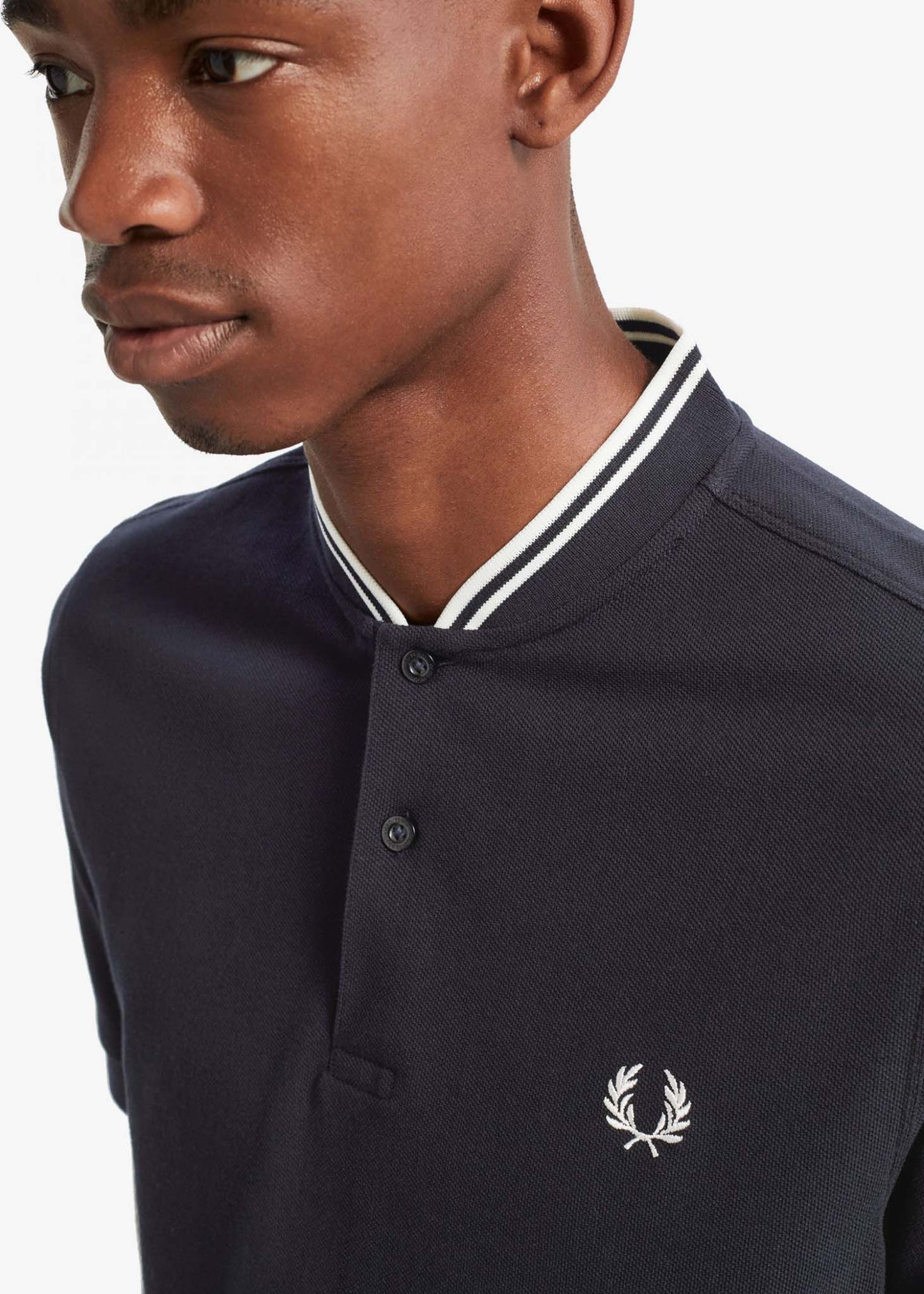 Fred Perry Polo's Bomber collar polo shirt - navy