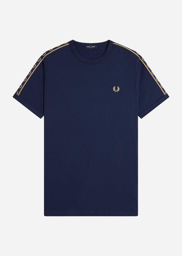 Fred Perry T-Shirts Contrast tape ringer t-shirt - tennis blue champagne