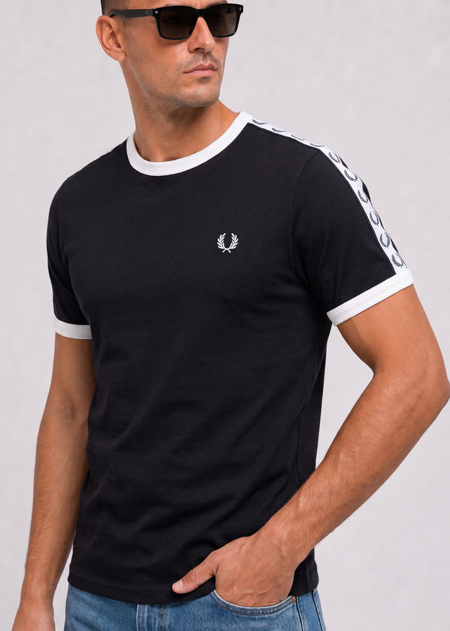 Fred Perry T-Shirts Taped ringer t-shirt - black