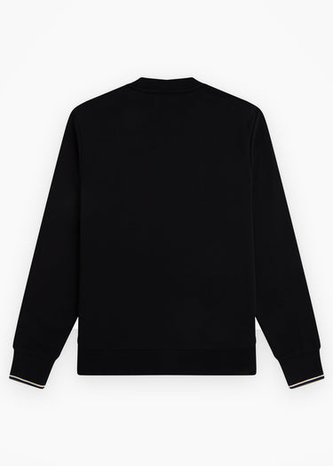 Fred Perry Pullover Crew neck sweatshirt - black ecru laurel wreath green