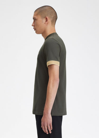 Fred Perry T-shirts Striped cuff t-shirt - field green
