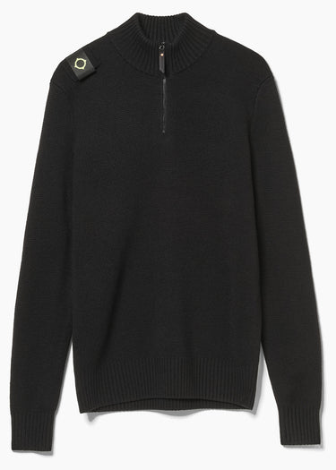 MA.Strum Pullover Sarl quarter zip sweater - black