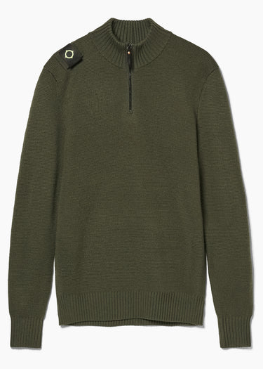 MA.Strum Pullover Sarl quarter zip sweater - bronze green