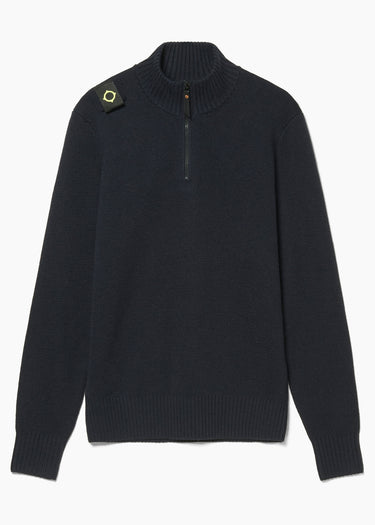 MA.Strum Pullover Sarl quarter zip sweater - dark navy