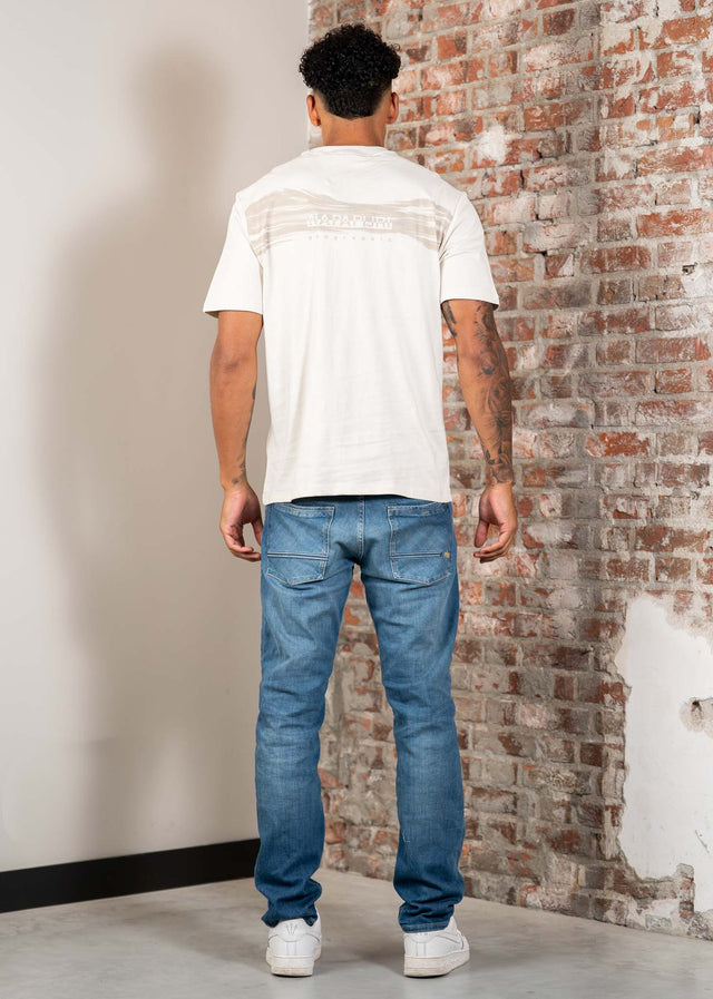 Napapijri T-Shirts Back graphic t-shirt - beige dimity