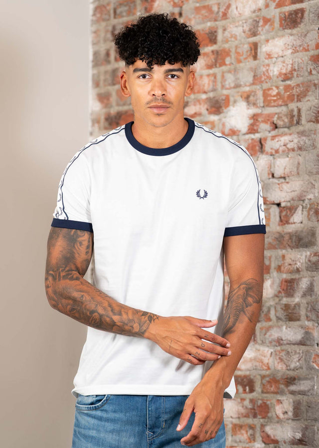 Fred Perry T-Shirts Taped ringer t-shirt - snow white